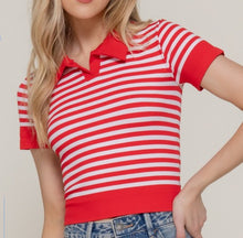 Load image into Gallery viewer, SO PREPPY POLO TOP
